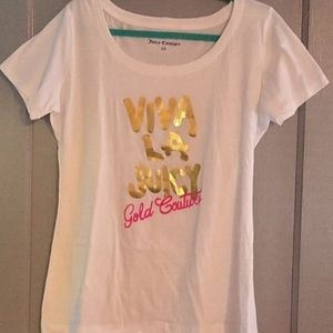Juicy Couture Viva la Juicy Gold Couture T Shirt  Size L/XL